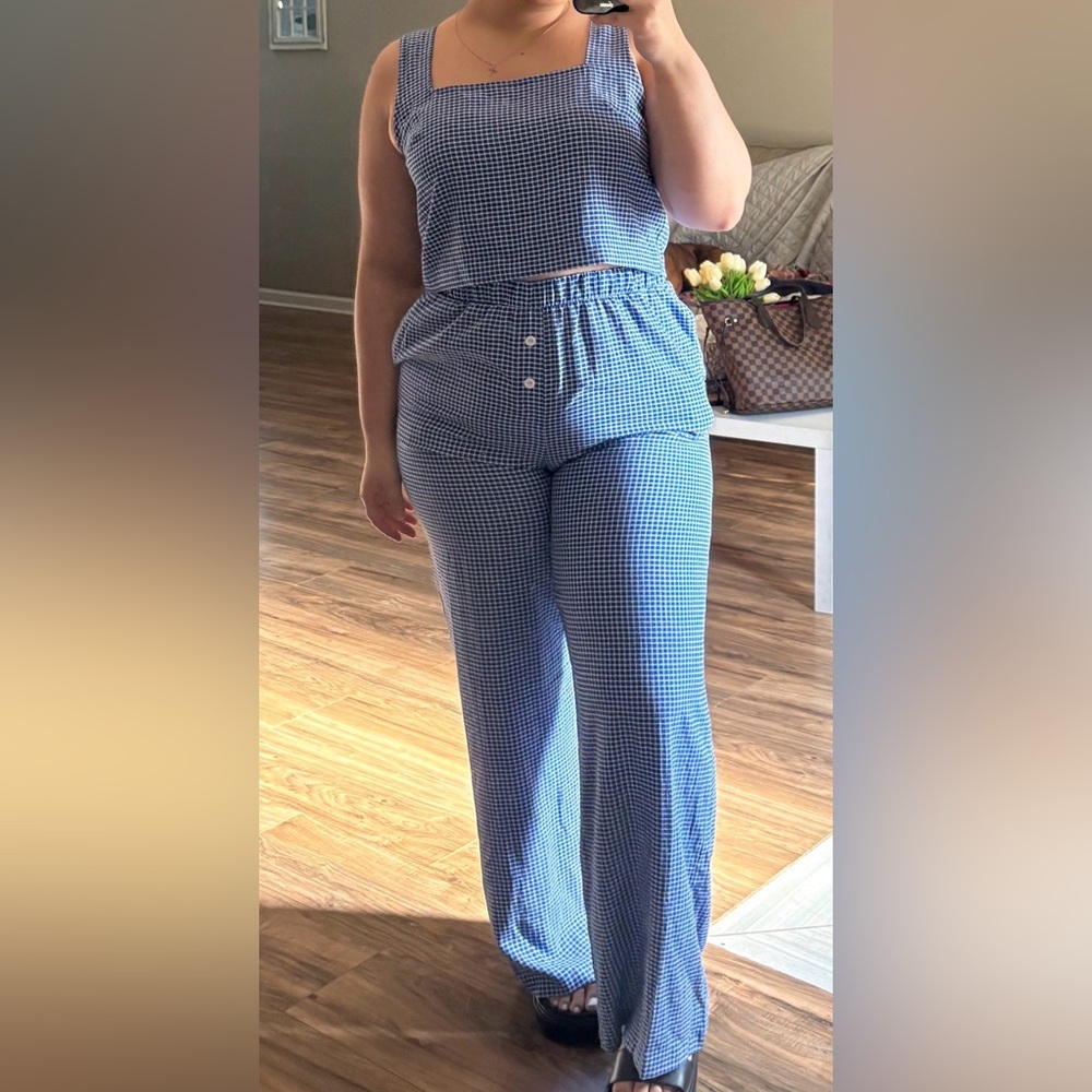 Good Luck Gem Blue Gingham set